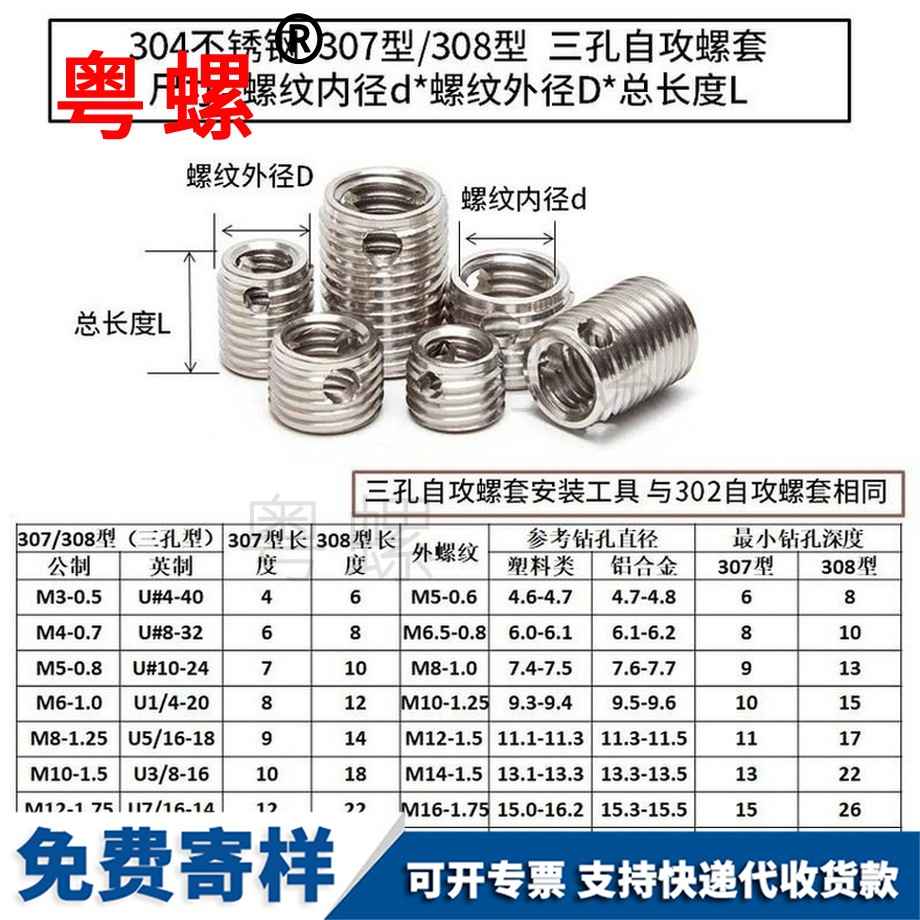 批發(fā)不銹鋼濮陽(yáng)自攻螺套