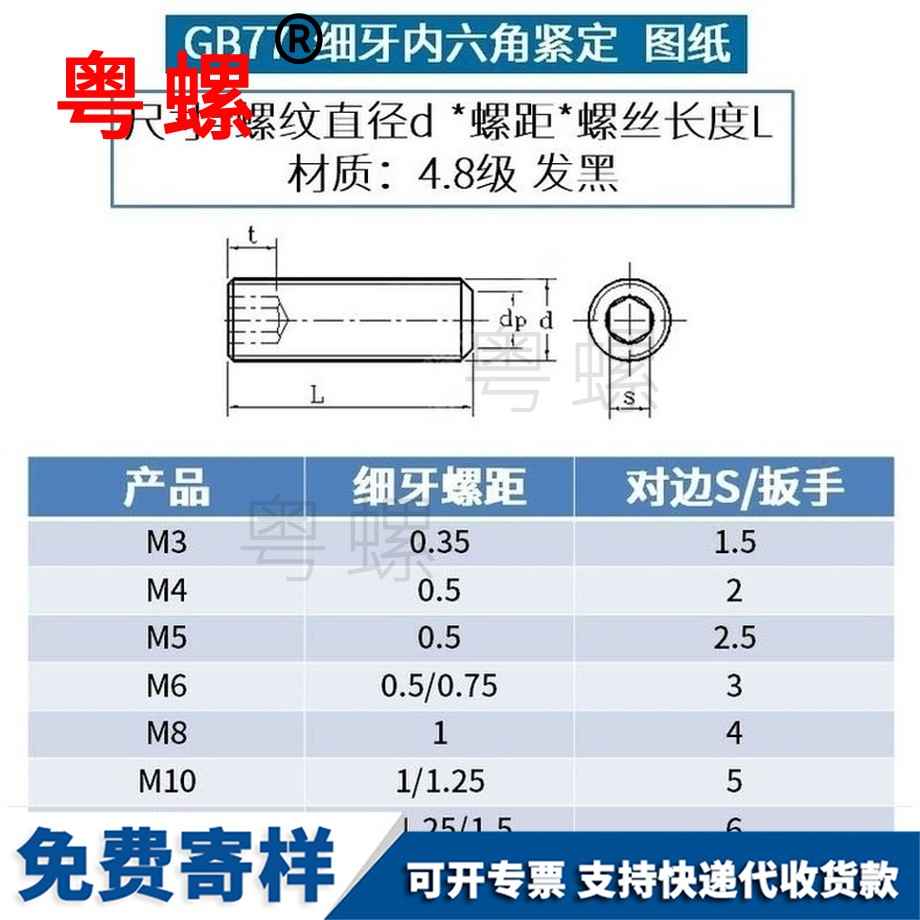 訂制細(xì)牙平端畢節(jié)內(nèi)六角畢節(jié)緊定螺絲